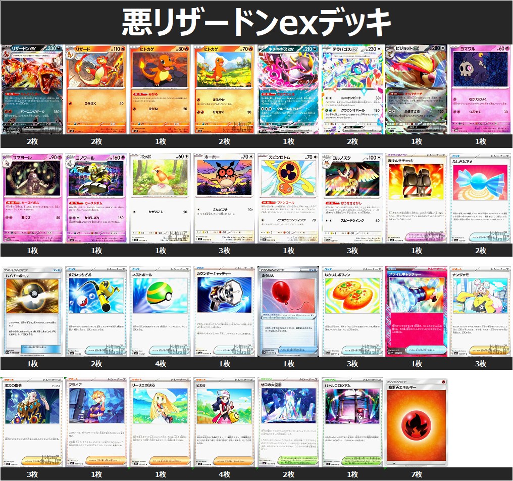 悪リザードンexデッキ 1102 - トレカショップ竜のしっぽ