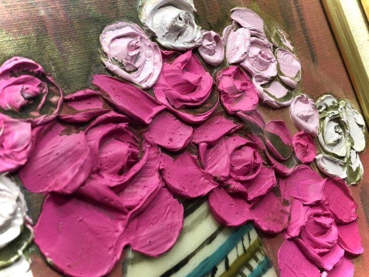 折橋真理子 作『ばら』 ｜骨董品買取 緑和堂