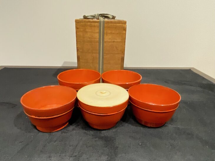 根来塗 椀 象牙蓋付 ｜骨董品買取 緑和堂