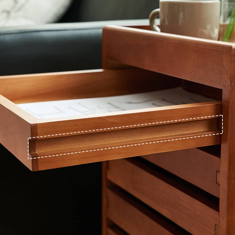 キャビネット デスクワゴン キャスター付 7段 チェスト ブラウン