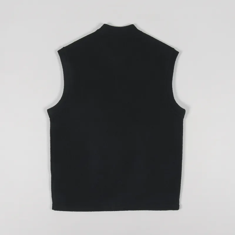 No Nationality 07 Mens Boiled Zip Vest Black Merino Wool Gilet