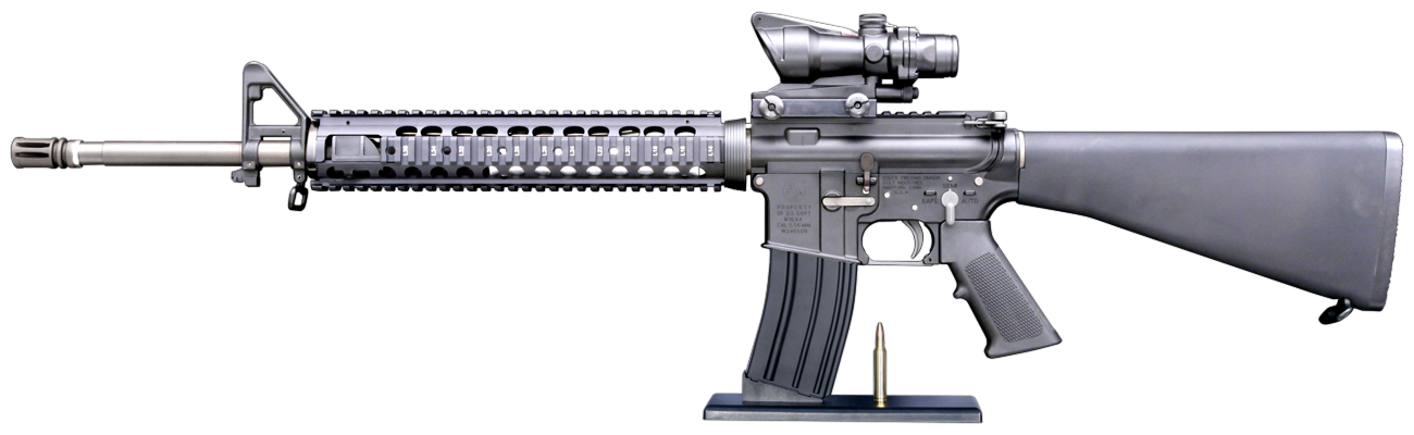 赤い点で標的を狙える「ACOGタイプ・ドットサイト」搭載！M16A4米海