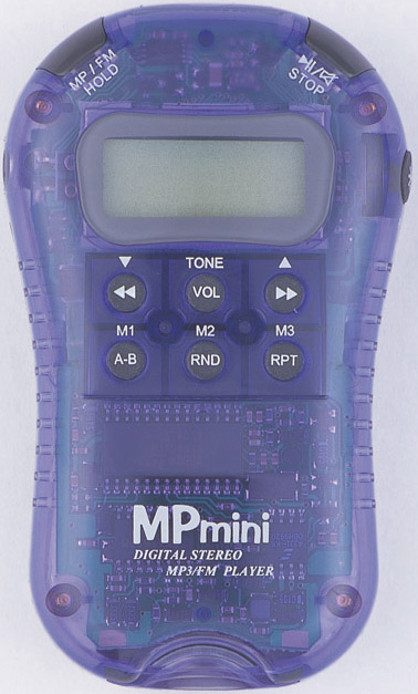 スケルトンボディでFMラジオ内蔵のMP3プレーヤー