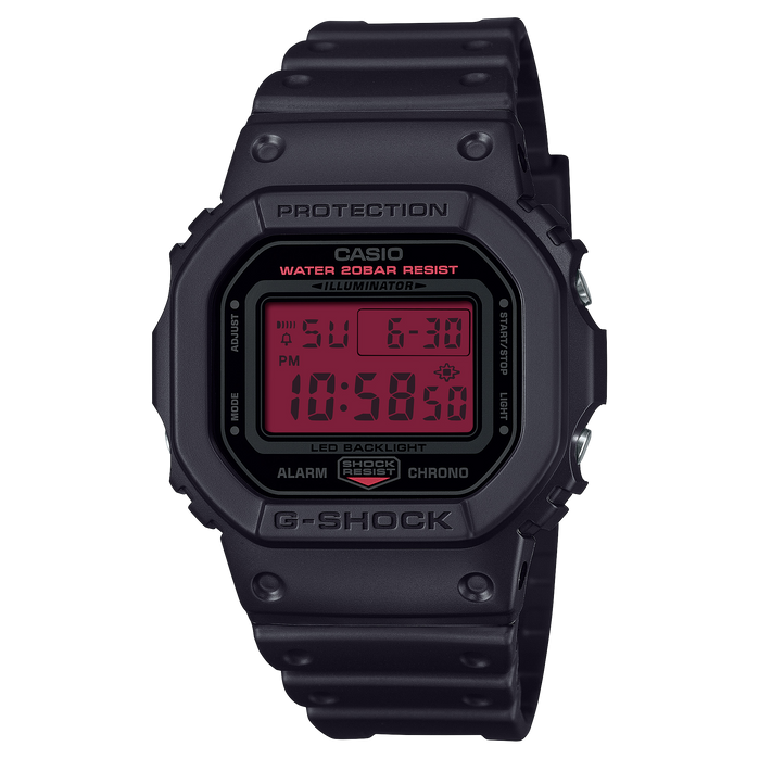 G-Shock DW5600 Digital Bold Black Red | Watches.com