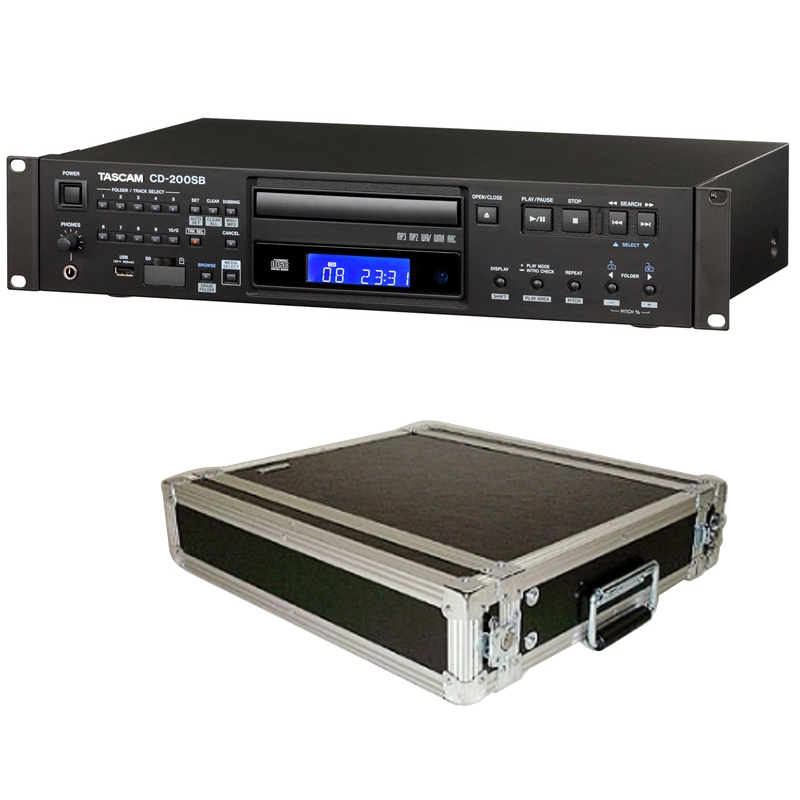 TASCAM タスカム CD-200SB と 国産 ARMOR 2Uラックケースセット ◇ SD
