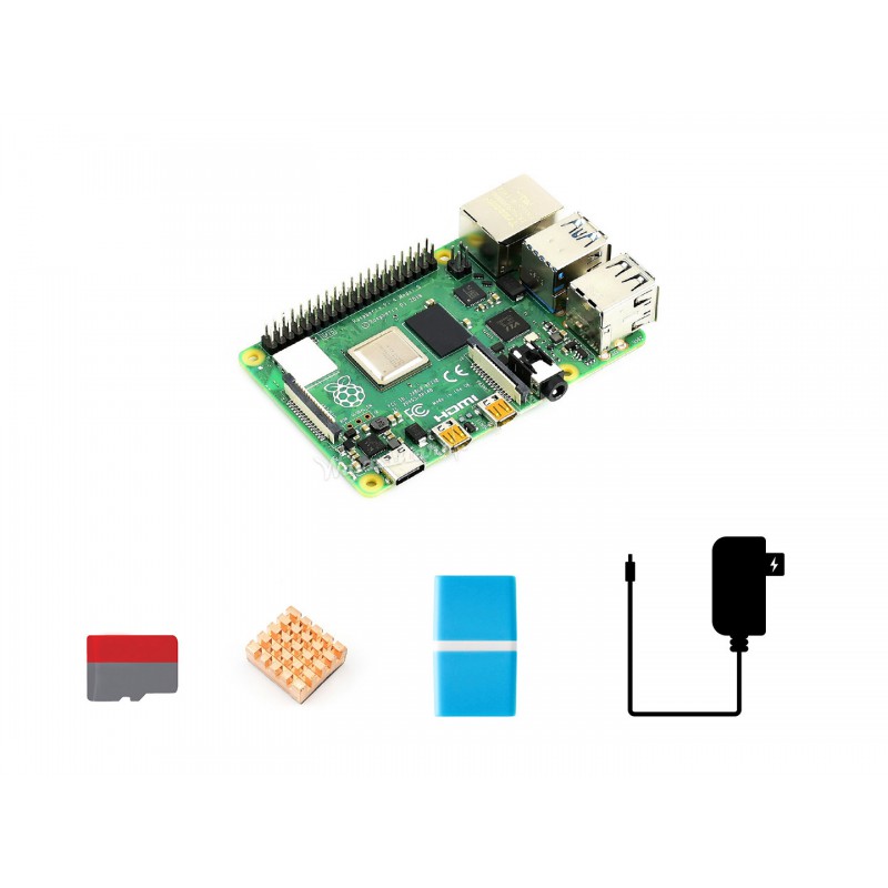 Raspberry Pi 4 Model B Starter Kit, Micro SD Card, Heat Sink