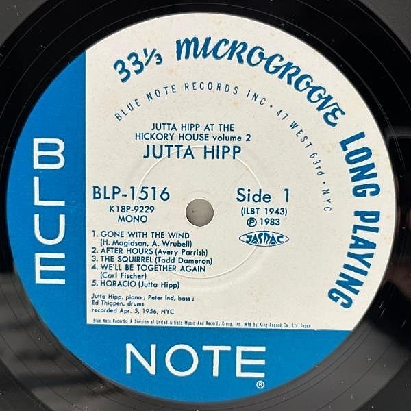 JUTTA HIPP / At The Hickory House Volume 2 (LP) / Blue Note