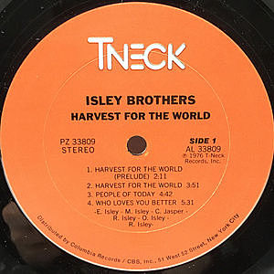 ISLEY BROTHERS / Harvest For The World (LP) / T-Neck | WAXPEND RECORDS