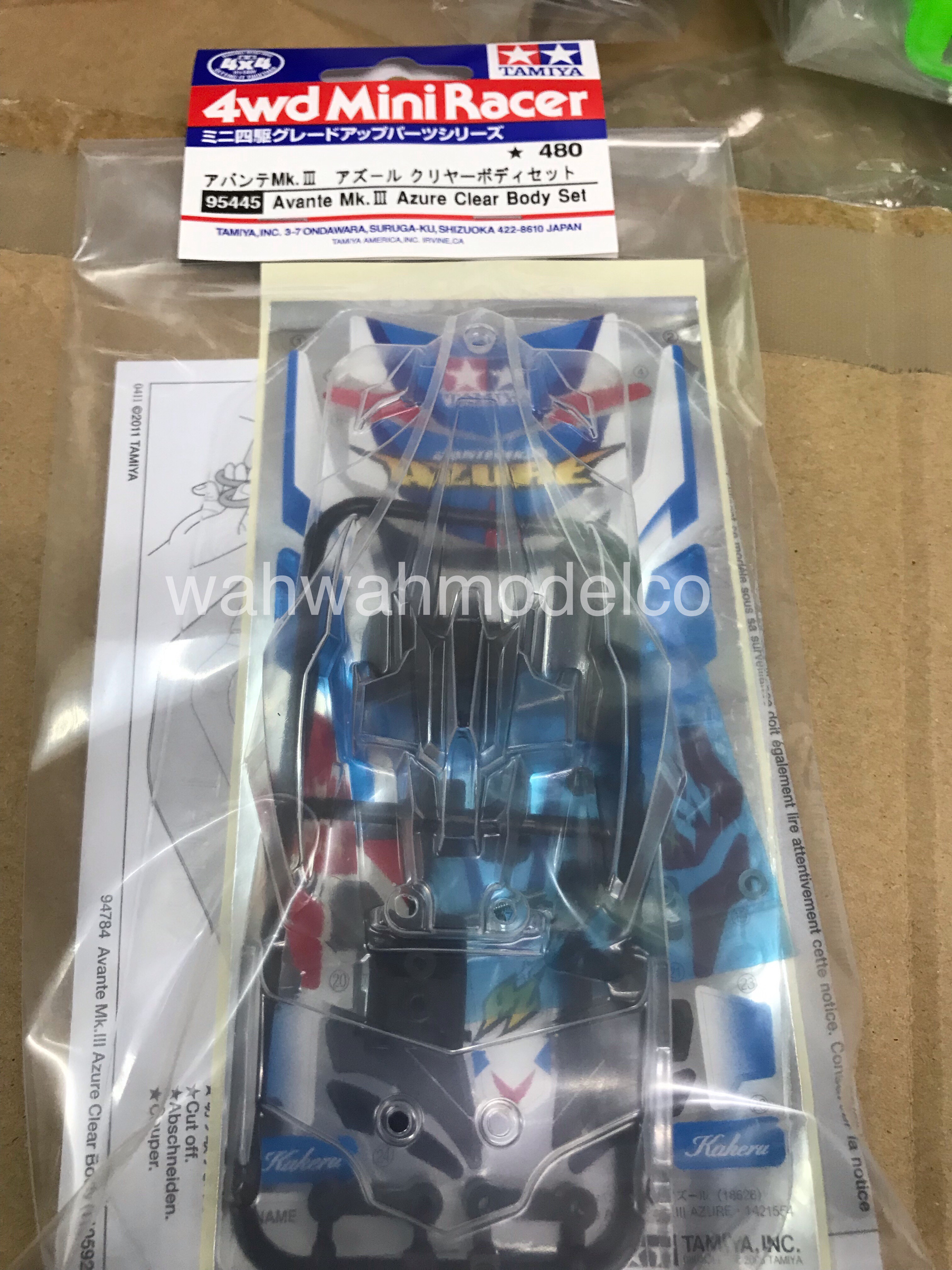 Tamiya 95445 1/32 Mini 4WD JR Avante Mk III Azure Clear Body