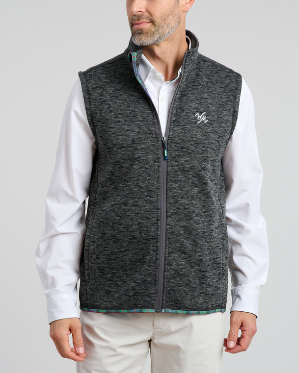 Flop Shot Men's Full Zip Vest | Charcoal | William Murray Golf