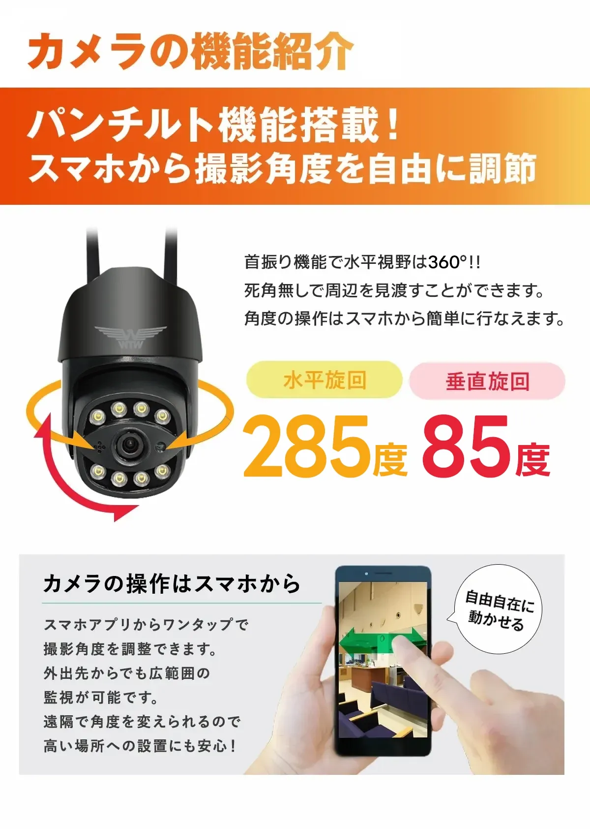 Wi-Fi 防犯灯カメラ ゴマちゃん5 Plus Wi-Fi 5Ghz対応 アンテナ内蔵