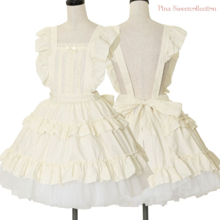 ティアードフリルエプロン（ブロード）【クーポン対象外】 | Pina