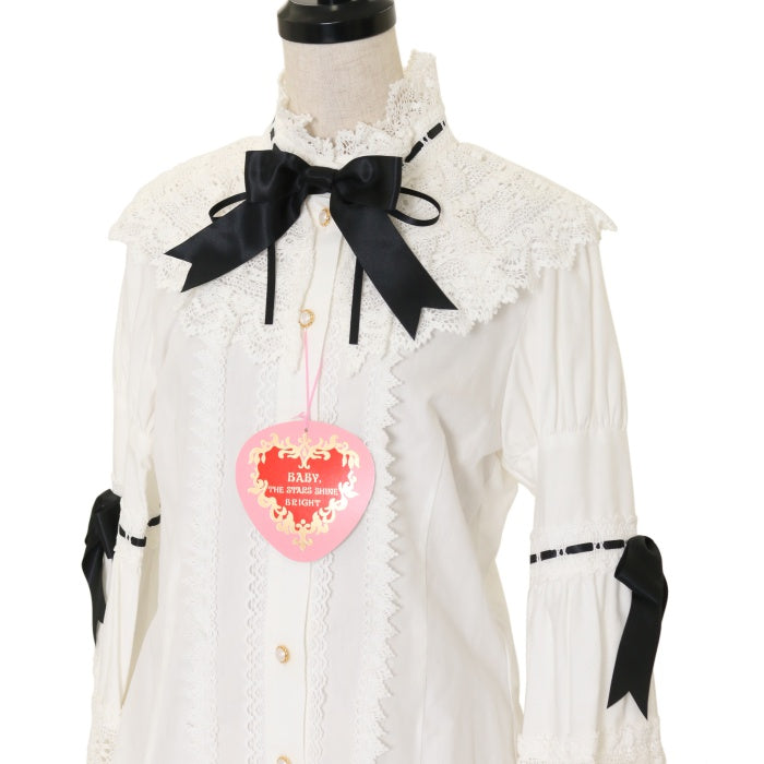 USED】エリザベスブラウス（オフ白×黒） | BABY, THE STARS SHINE