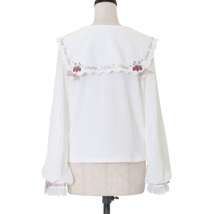 USED】ストロベリー刺繍セーラーリブブラウス | LIZ LISA | ロリータ