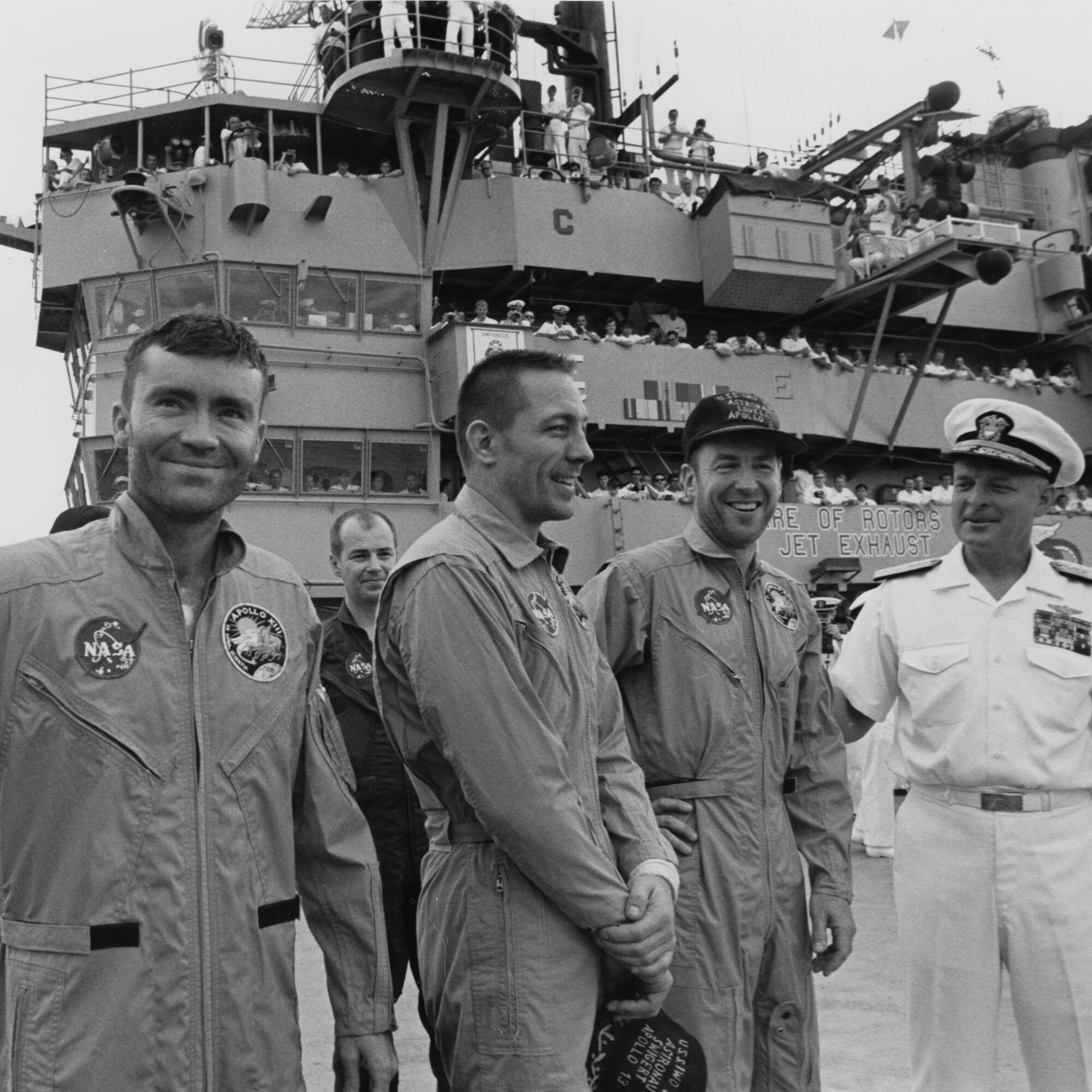 325: The Apollo 13 crew back on Earth aboard USS Iwo Jima after
