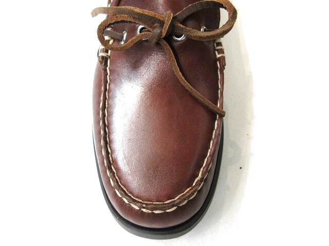 QUODDY TRAIL MOCCASIN CANOE SHOE BROWN LEATHER - EVERGREEN