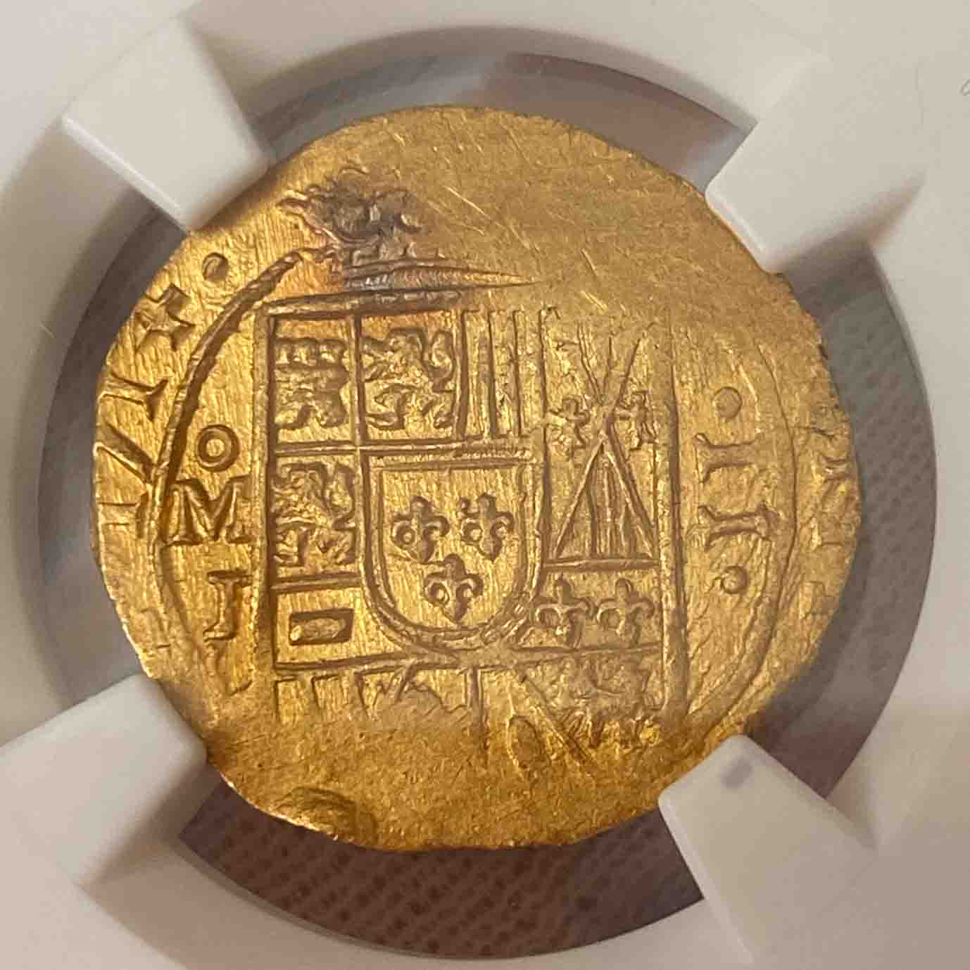 ☆メキシコ 2エスクード金貨 （沈没船の財宝・1715） 6.8g 1714 MS63