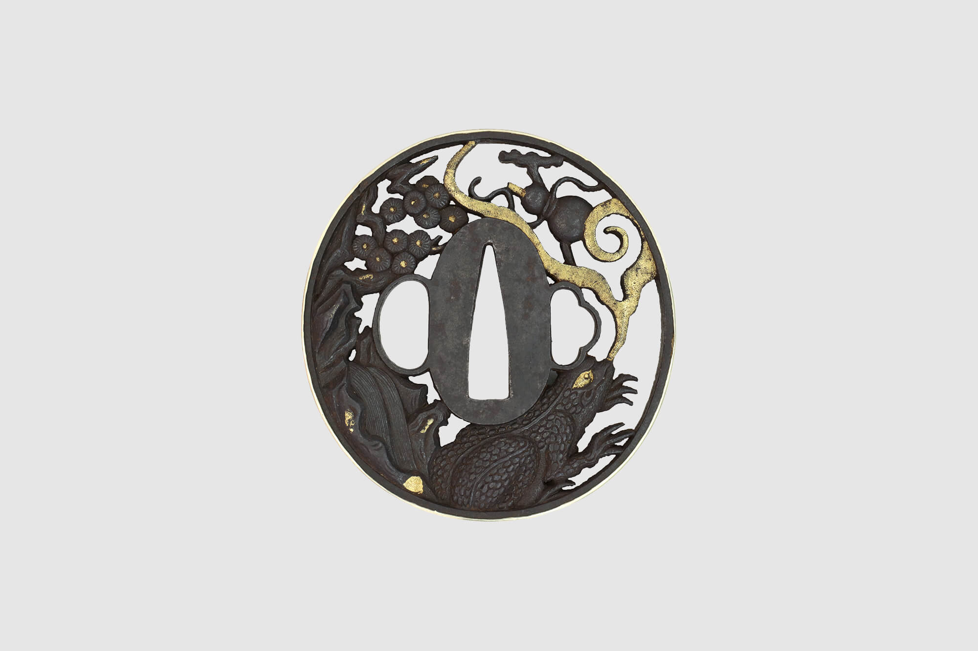 蝦蟇鉄拐仙人図鍔 無銘 鉄元堂／ホームメイト