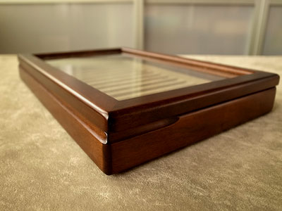 ペントレイ（固定蓋付き） [万年筆,波板,起毛状布,スタッキング可能,15