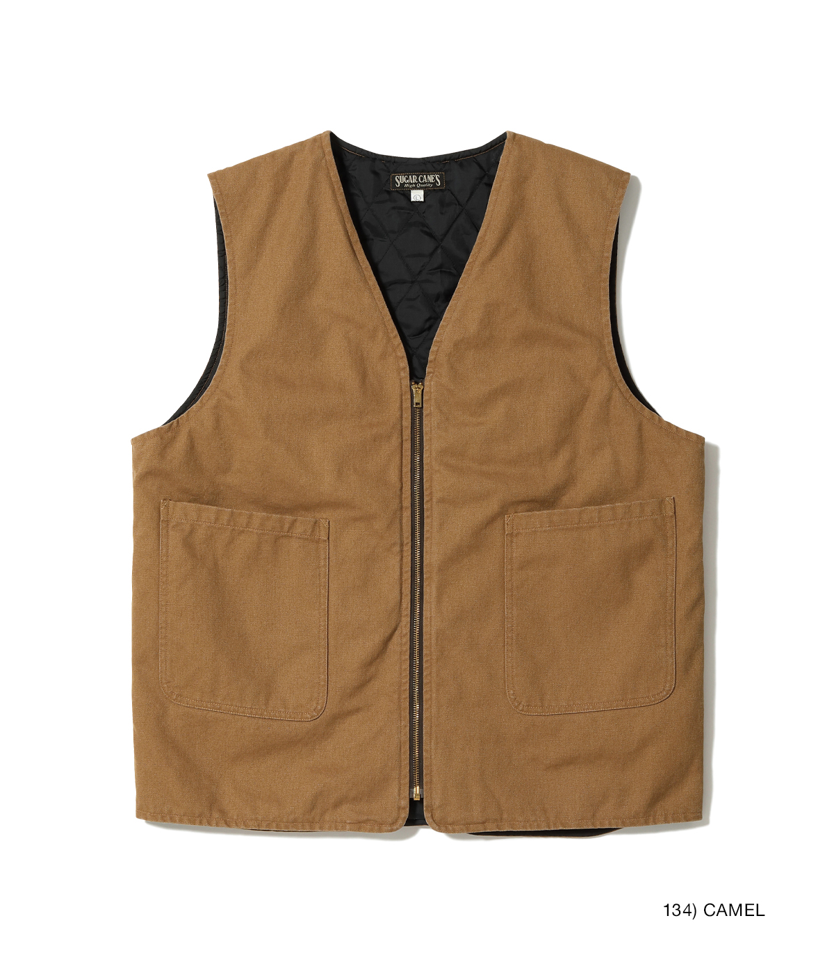 Lot No. SC15612 / COTTON DUCK PADDED WORK VEST - SUGAR CANE