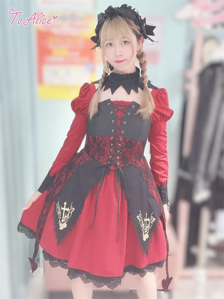 BlackShamrock】F24ローズクロス小悪魔ワンピース【特価:4800円