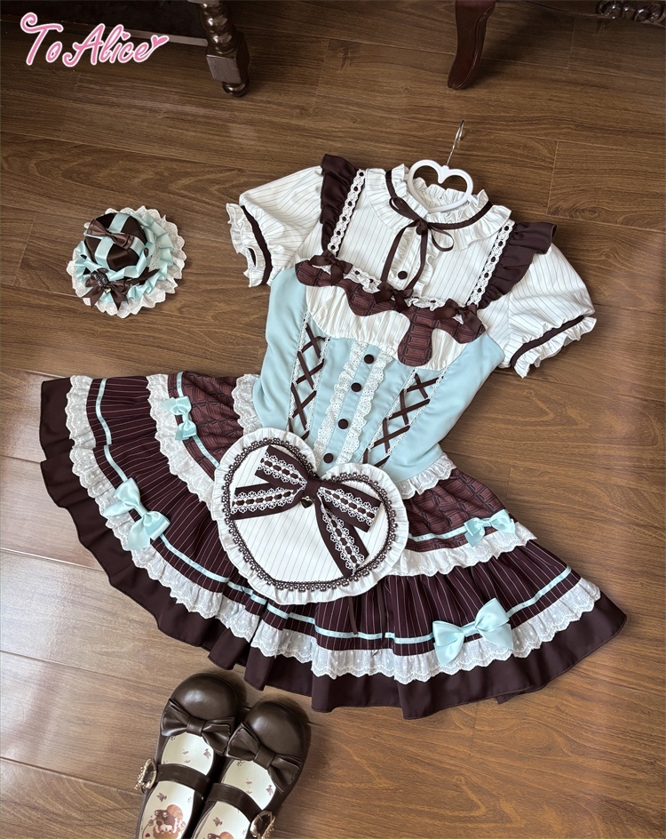 ToAlice】 L1618チョコミントコルセット風ジャンパースカート - To Alice