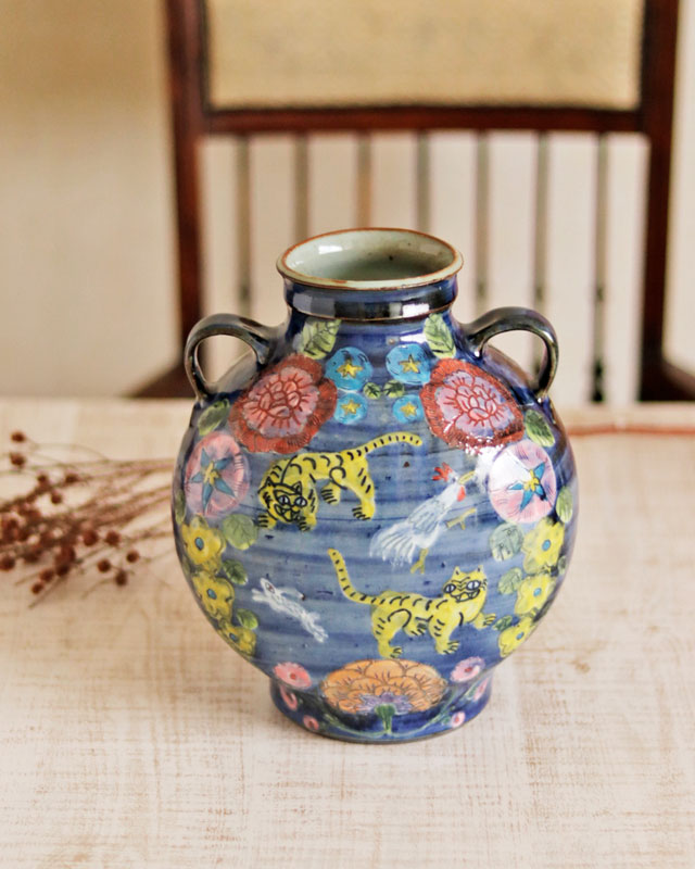 砥部焼の和食器 皐月窯の花器 【砥部工房 からくさ】