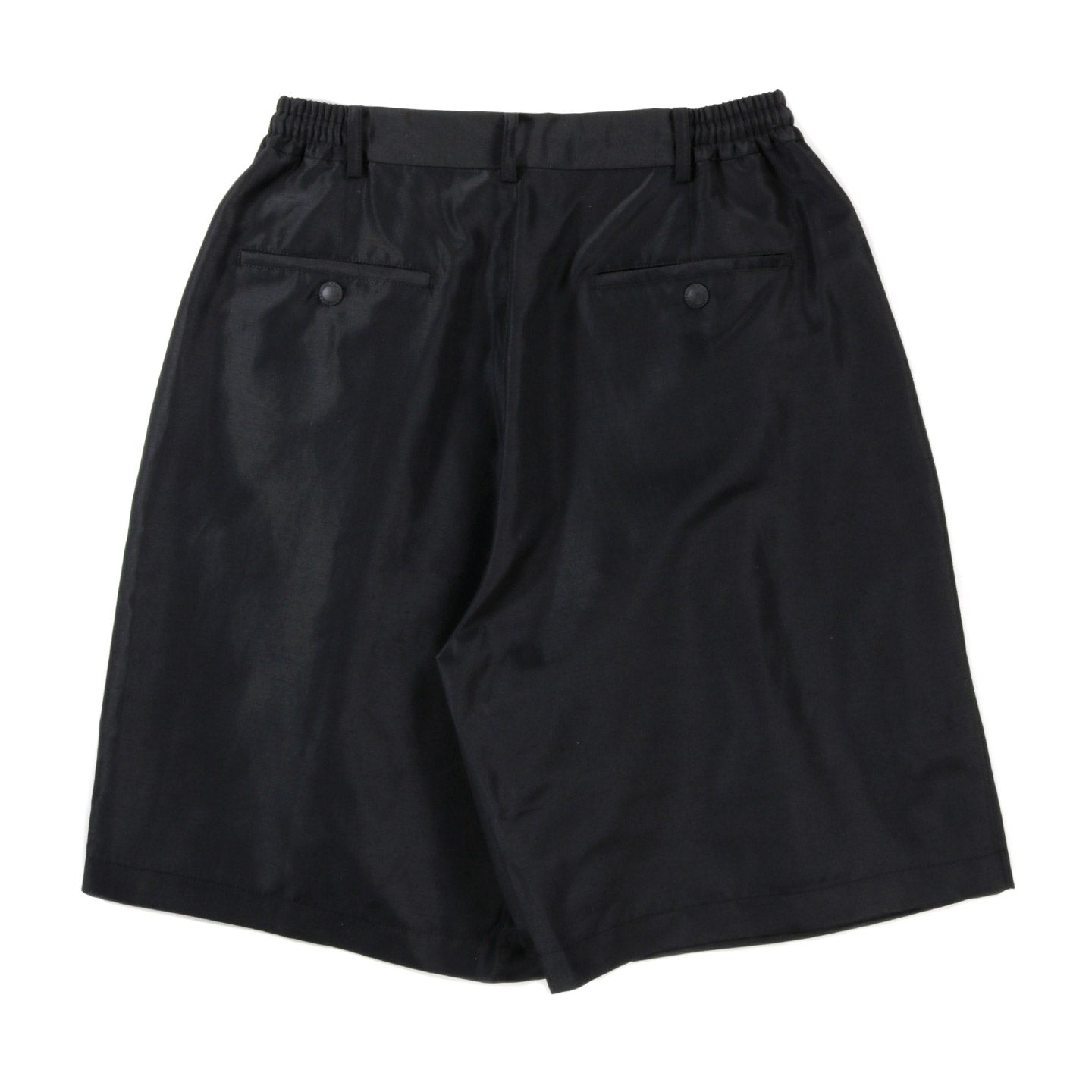 COMME DES GARCONS HOMME P002 PLEATED LINEN SHORTS BLACK | TODAY