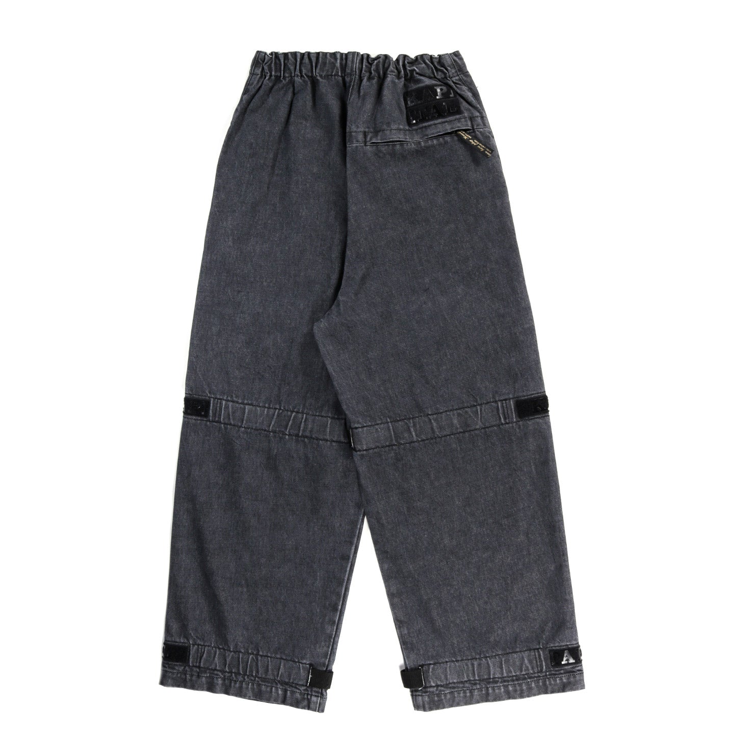 KAPITAL 14OZ BLACK DENIM NOUVELLE SHUTTLE PANTS | TODAY CLOTHING