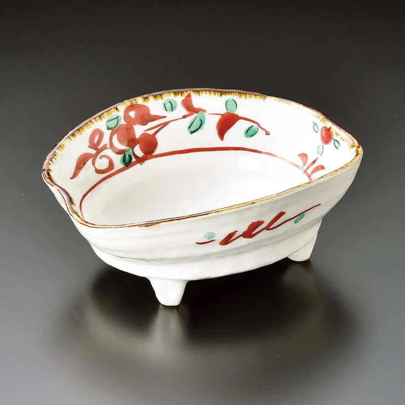 志野釉赤絵万暦7.5角鉢(和食器,鉢もの,中鉢)|食器通販の陶磁庵