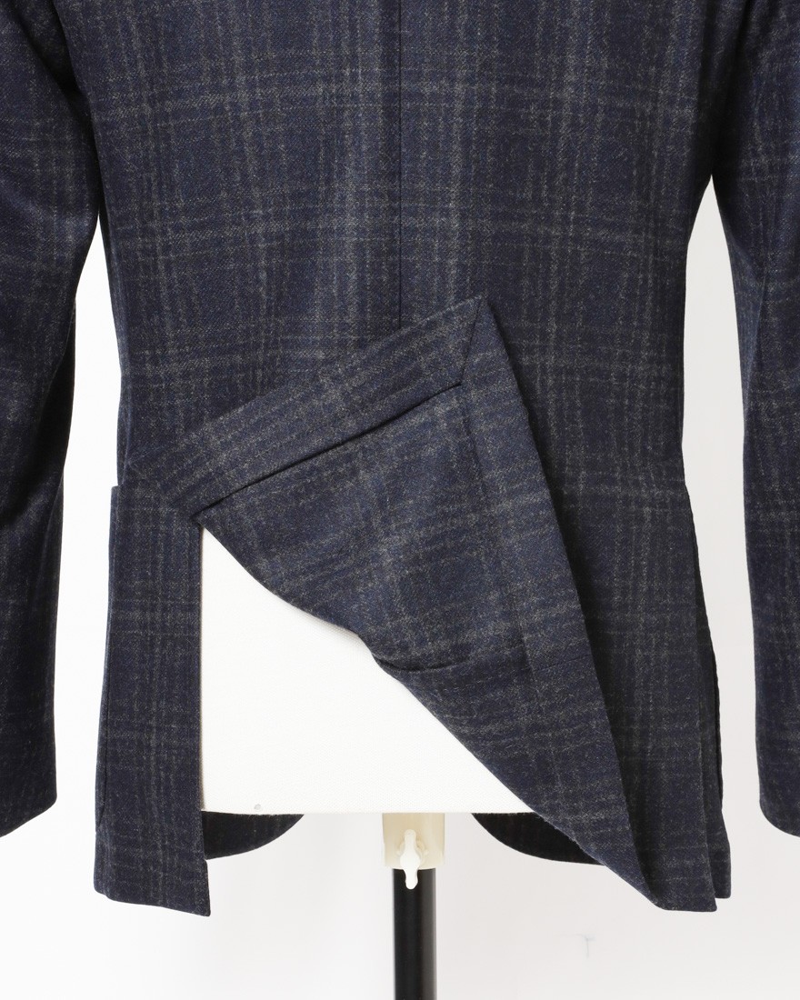 ネイビーチェックウール 3Bジャケット【DOVER/ドーヴァー】｜BOGLIOLI