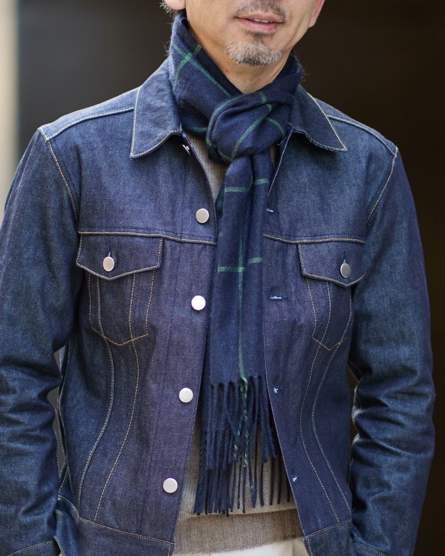 ウインドウペーン シルクカシミヤ ストール｜PIACENZA（ピアチェンツァ