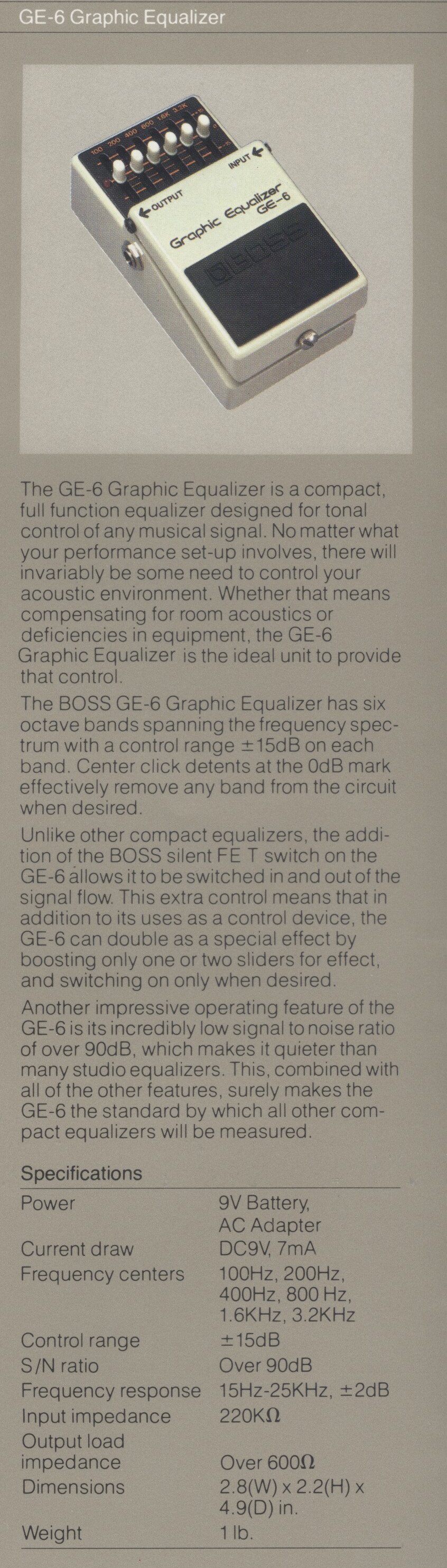 TONEHOME - the World of Vintage Guitar Effects Pedals - GE-6