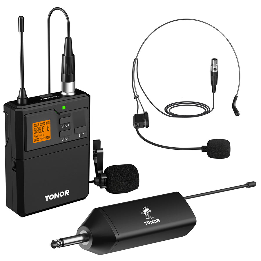 TW621 UHF Wireless Microphone System with Headset Mic/Lavalier