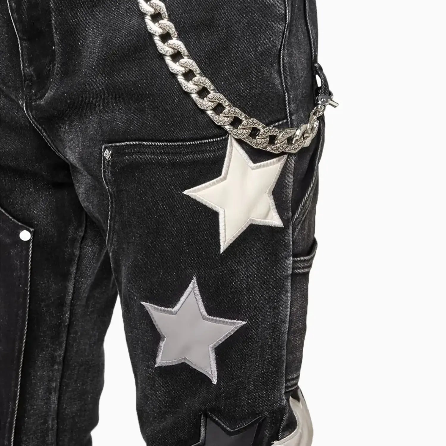Guapi Men's Obsidian Black Vintage Stars Denim