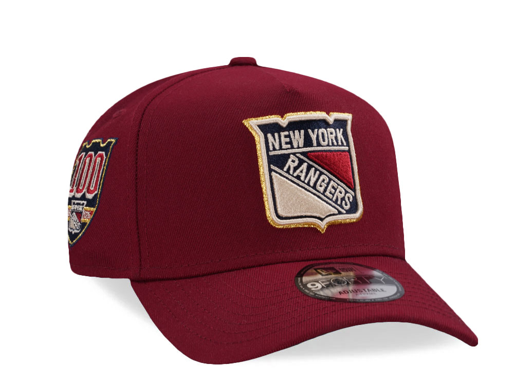 New Era New York Rangers 100th Anniversary Cardinal Red Prime
