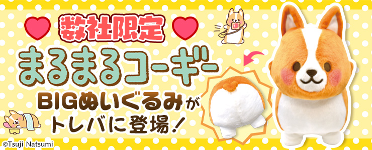 数社限定】まるまるコーギーBIGぬいぐるみ」登場！！ | オンライン