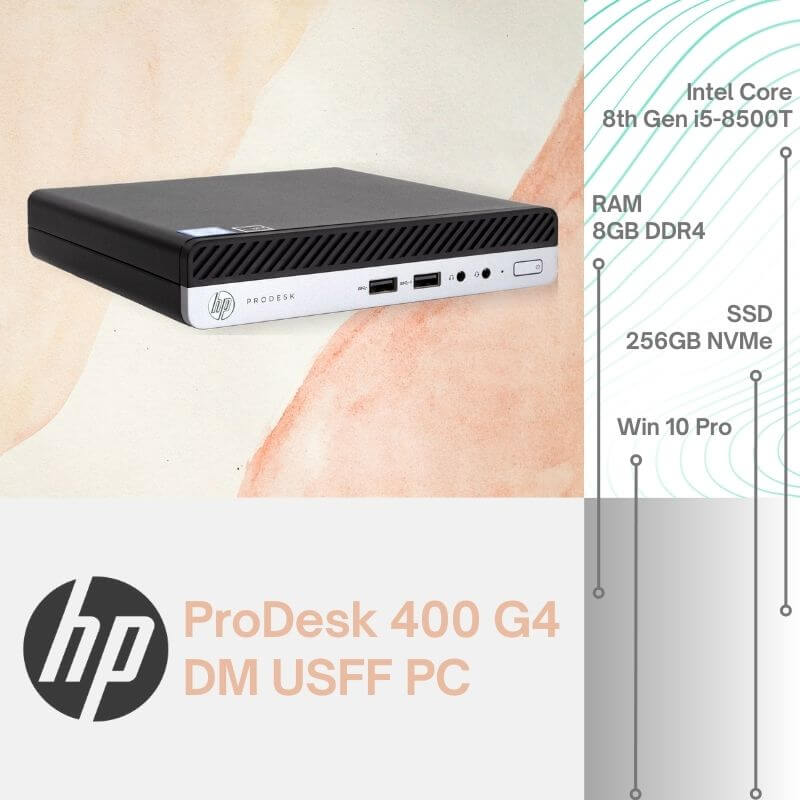 HP ProDesk 400 G4 Mini PC Intel i5-8500T 8th Gen 8GB DDR4 256GB