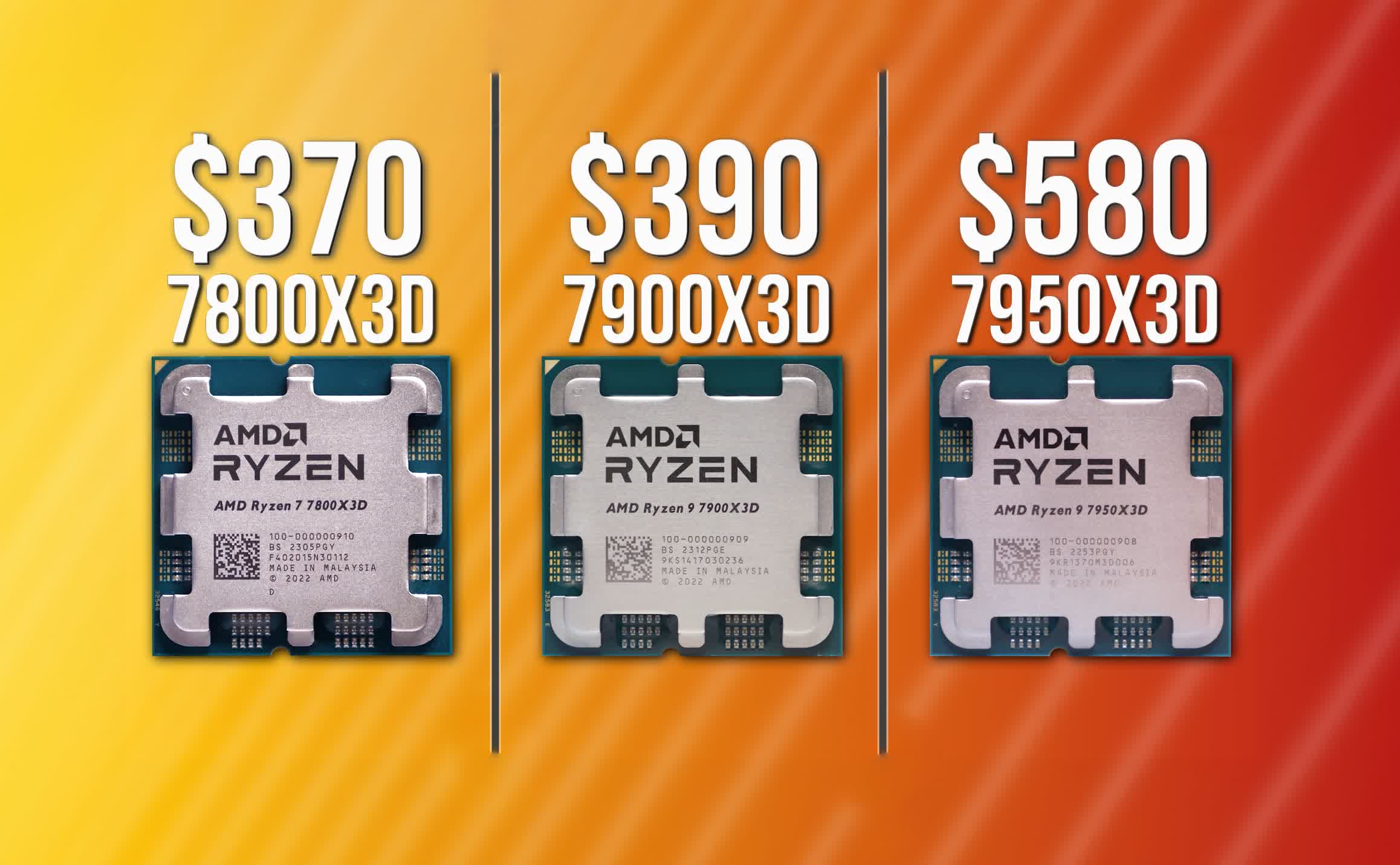 AMD Ryzen 7800X3D vs. 7900X3D vs. 7950X3D | TechSpot
