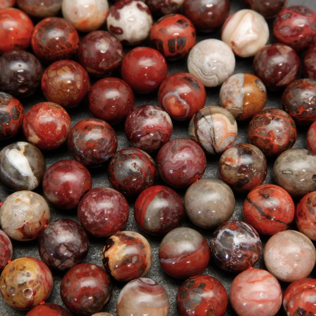 Laguna Lace Agate · Smooth · Round · 6mm, 8mm **CLEARANCE** | Bead