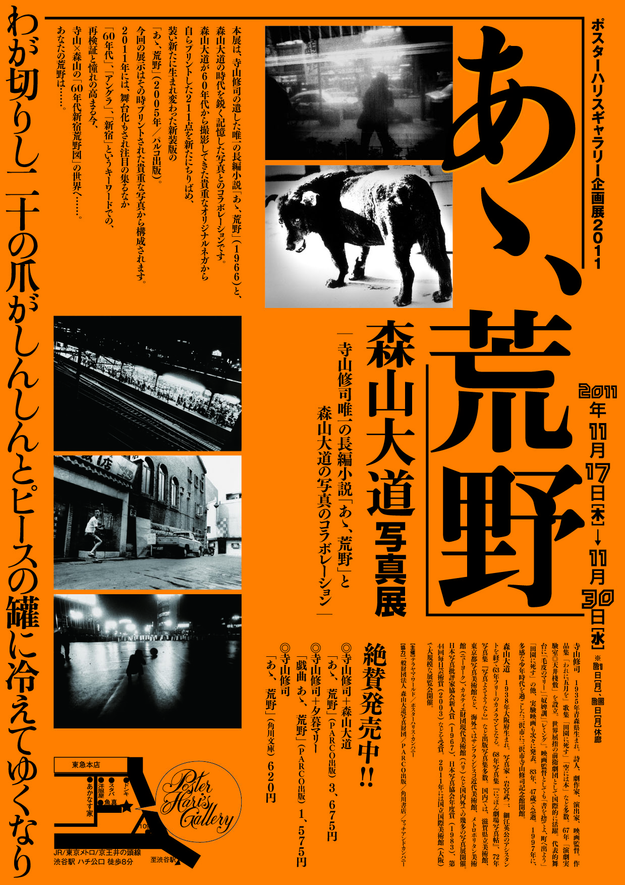 森山大道写真展「あゝ、荒野」 11月17日より、ポスターハリス