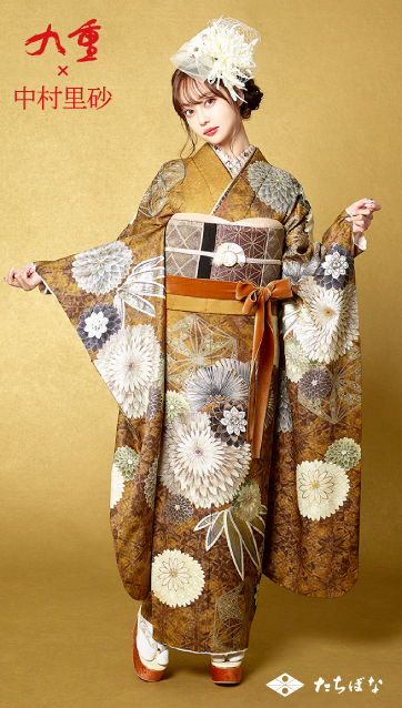 九重 × 中村里砂の振袖-黄色｜成人式の新作振袖ご紹介 RN-441