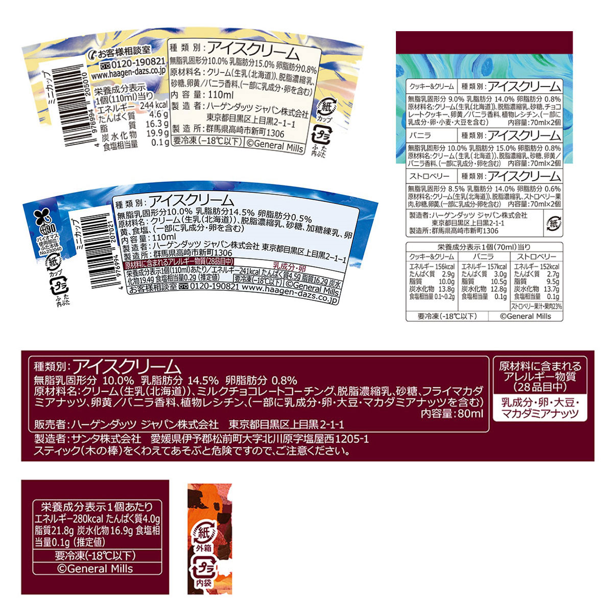 HD掛け紙】ハーゲンダッツバラエティーセット小A HD50BL | タカナシ