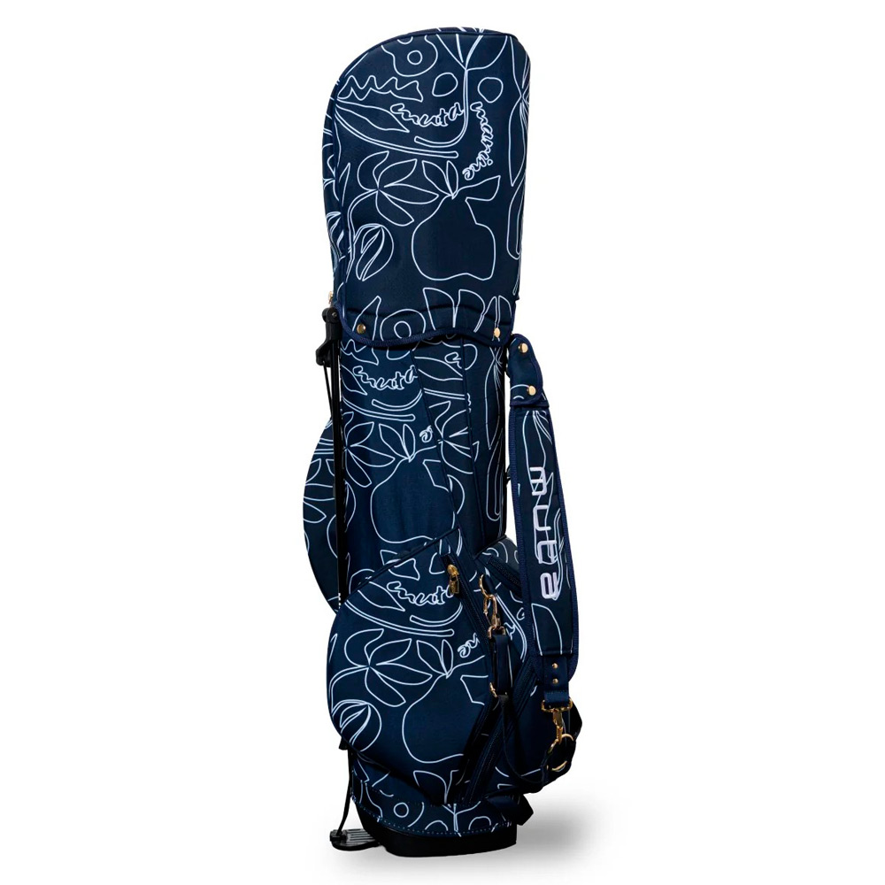 スタンドキャディバッグ＆ヘッドカバーセット（フローラル・ネイビー