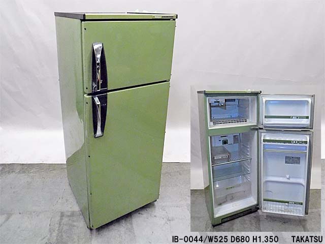 グリーン色旧型2ドア冷蔵庫 – 高津装飾美術株式会社
