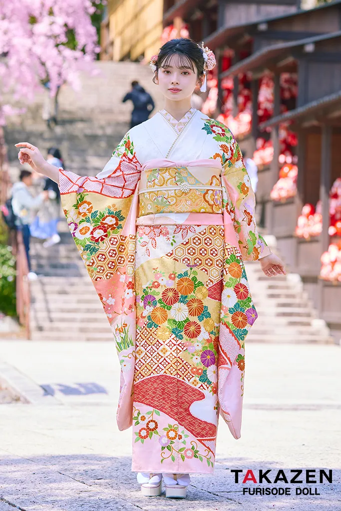 プレミアム古典 吉澤織物/最高級染繍桶絞り友禅 ピンク 清楚 高級振袖