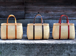 買い物かご 大－白/竹かご/かごバッグ/バスケットかご/国産/日本製 竹