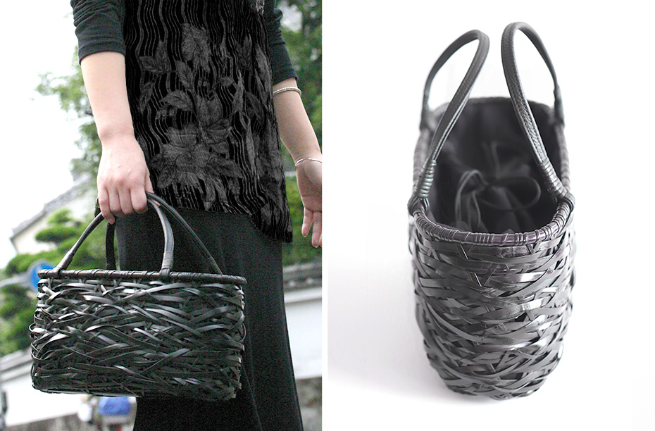 受注生産 お届けまで約2ヶ月】 黒塗りやたらかごバッグ | 虎斑竹専門店