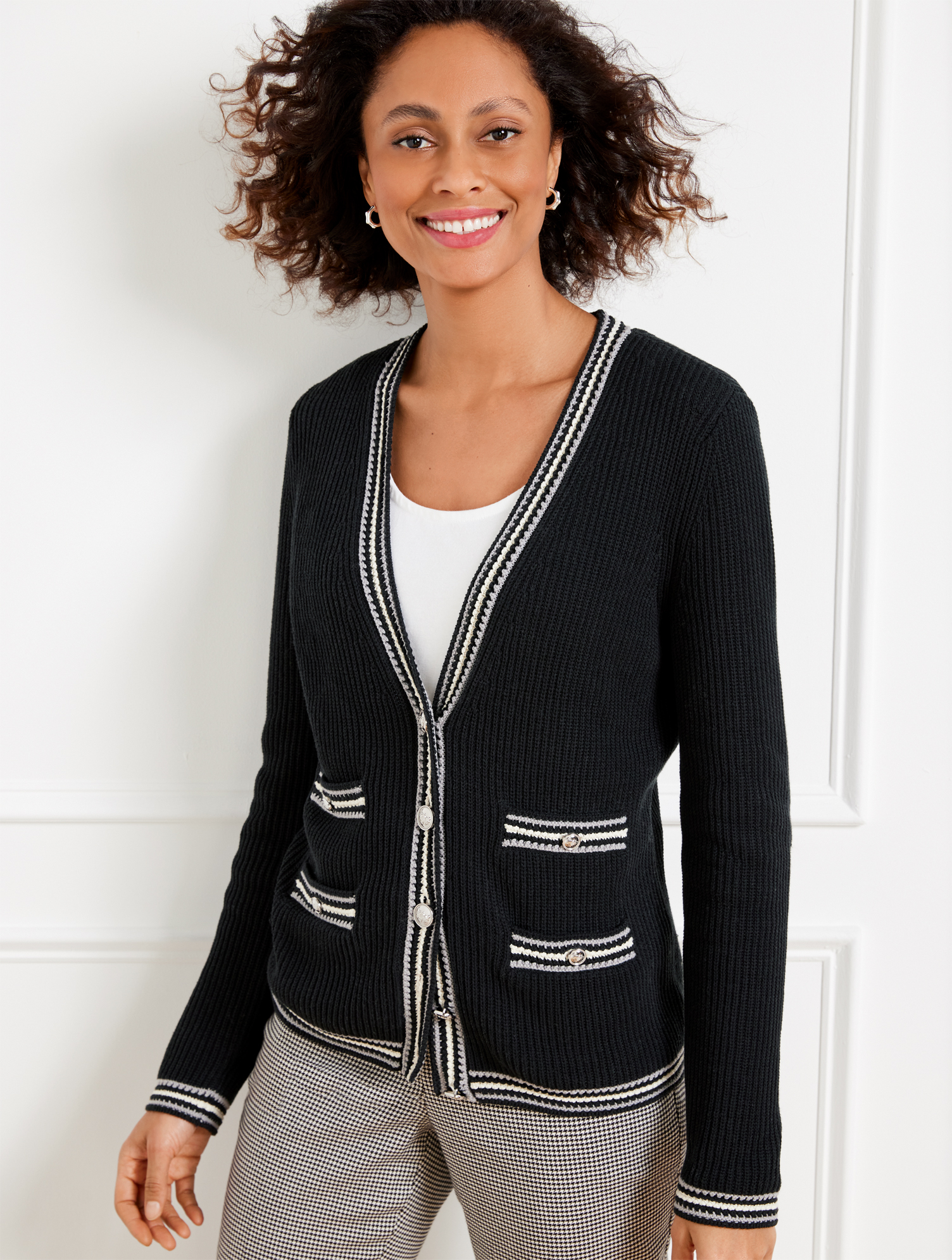 Open Stitch Sailor Collar Sweater - Stripe | Talbots