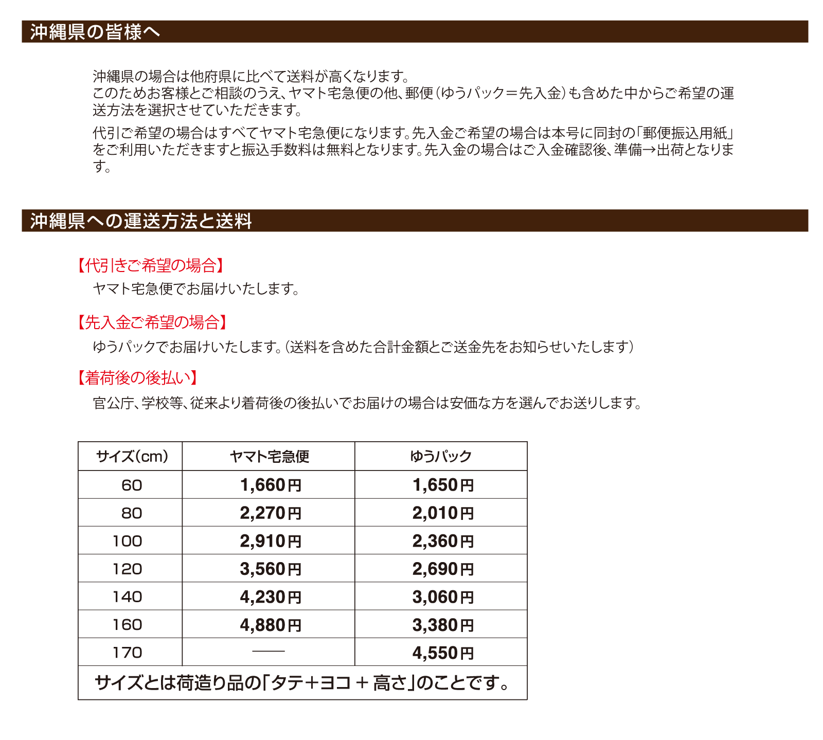 送料について | 染料と染色材料の専門店 田中直染料店